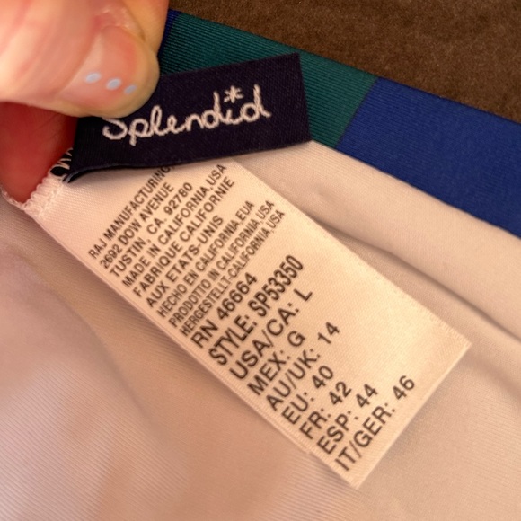 Splendid Lovina retro print hipster fit bikini bottoms, size large, NWT - Picture 8 of 11